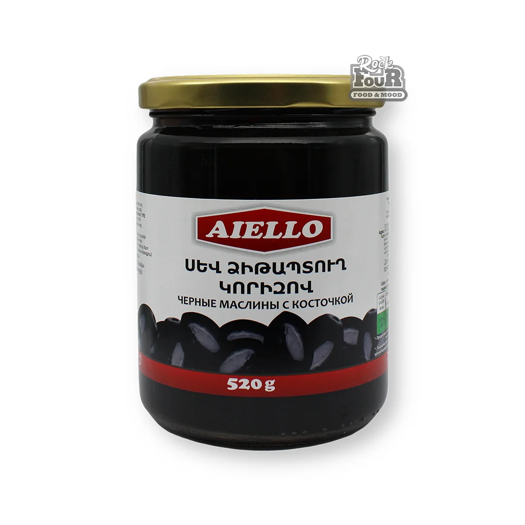 Ձիթապտուղ սև «AIELLO» կորիզով 520գ